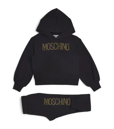 Moschino Babies' Stretch-cotton Logo Tracksuit In Black