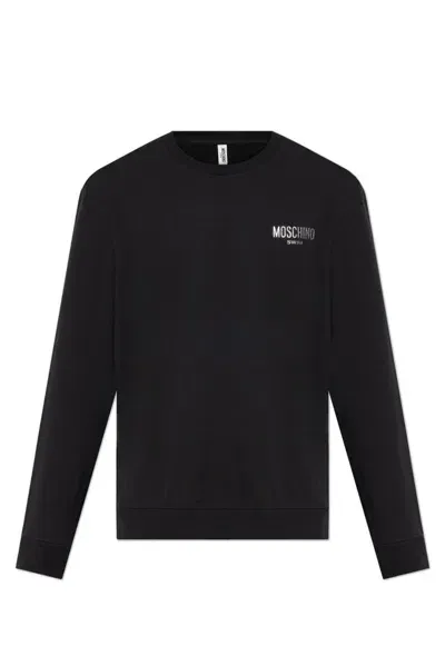 Moschino Swim Collection Crewneck Sweatshirt In Black