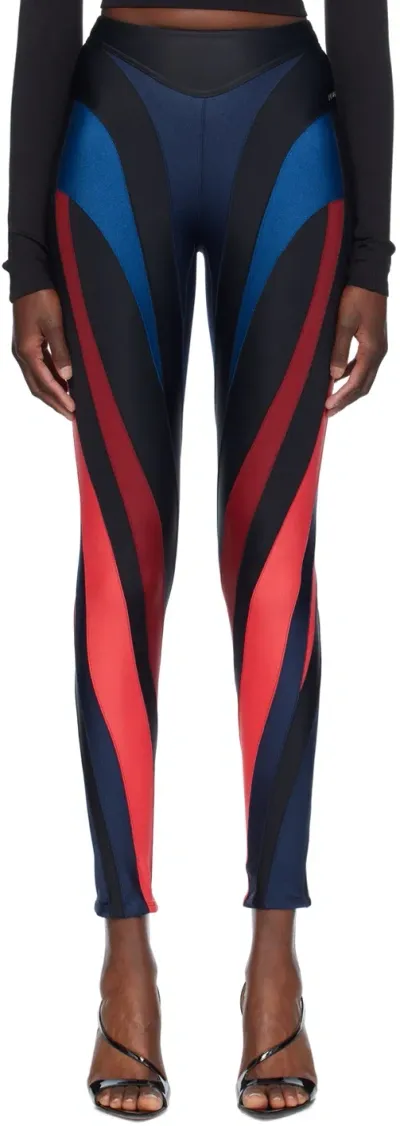 Mugler Multicolor Spiral Leggings In M6036 Multic/magenta