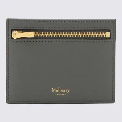 Mulberry Compact Logo Printed Cardholder In Characoal