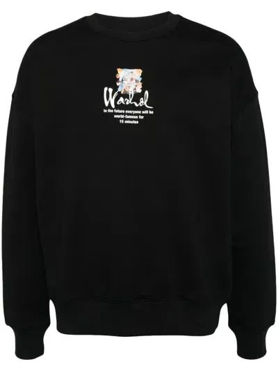 Musium Div. Graphic-print Cotton Sweatshirt In Black