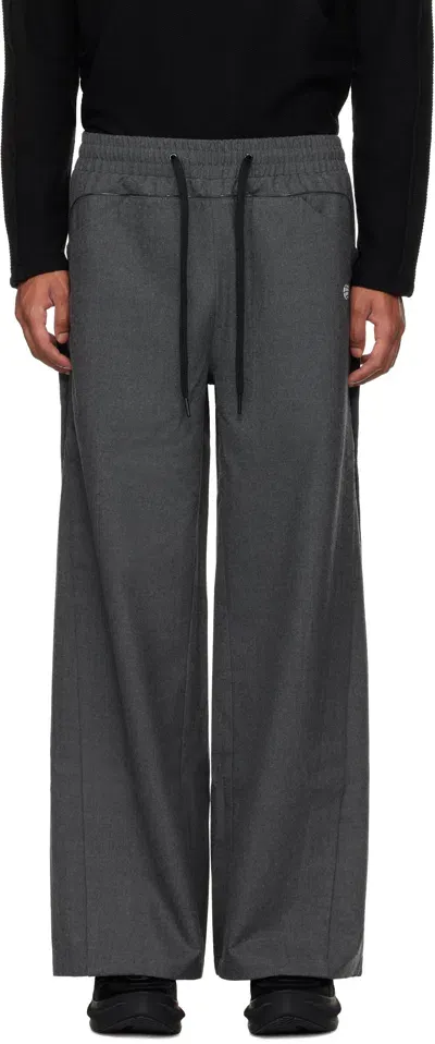 Namesake Gray Wolves Wide Leg Trousers In Charcoal Grey