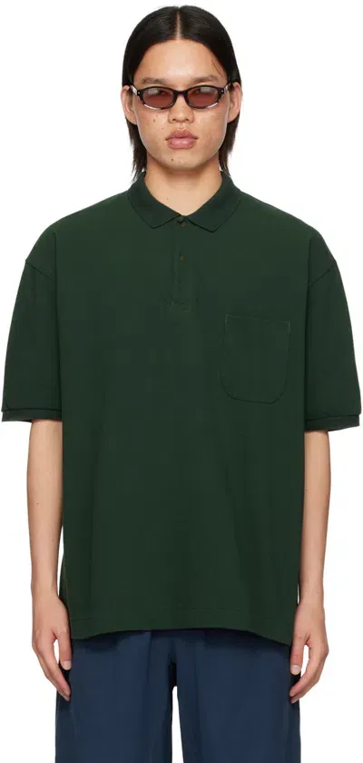 Nanamica Green Press-stud Polo In G Green