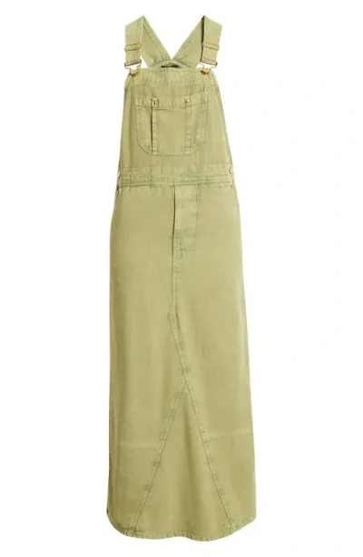 Nasty Gal Denim Overall Maxi Dress In Khaki