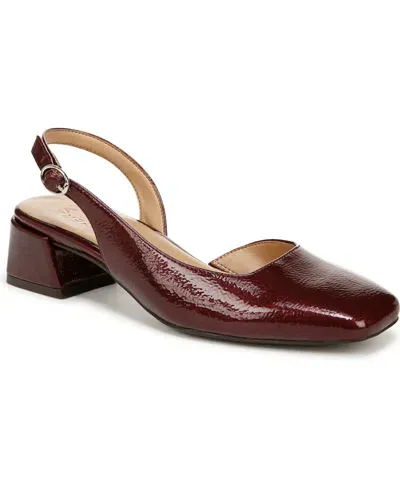 Naturalizer Jayla Slingback Pumps In Cranberry Red Faux Patent