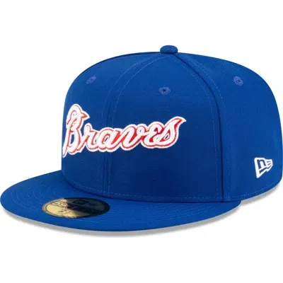 New Era X Diet Starts Monday X Diet Starts Monday Atlanta Braves Twill 59fifty Fitted Baseball Cap In Blue