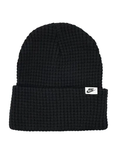 Nike Waffle-knit Beanie In Black