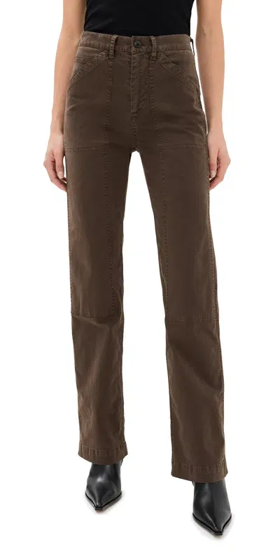 Nili Lotan Tibault Pants Wood In Cigar Brown