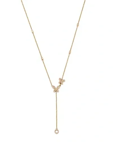 Nina Gilin 14k Yellow Gold Diamond Butterfly Lariat Necklace, 18