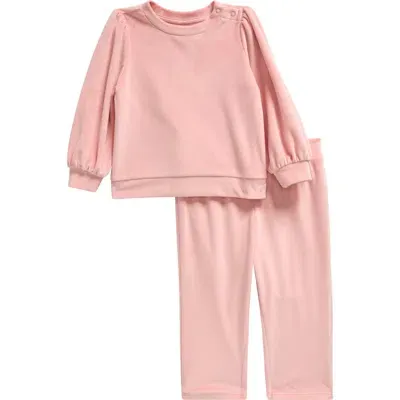 Nordstrom Babies'  Velour Sweatshirt & Pants Set In Pink Bride