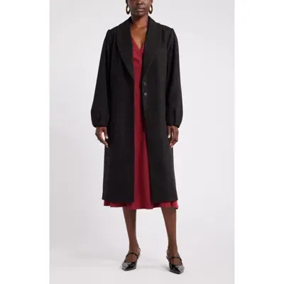 Nordstrom X Harlem's Fashion Row House Of Aama Harbor Shawl Pleat Coat In Black Byron Check