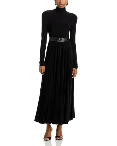 Norma Kamali Belted Maxi Dress In Black