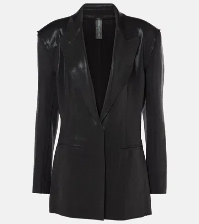 Norma Kamali Lamé Blazer In Black