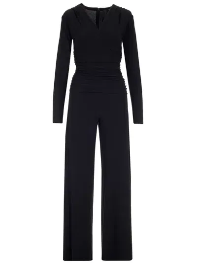 Norma Kamali V-neck Jumpsuit In Black