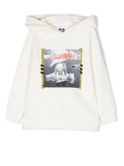 North Sails Kids Hoodie For Boys In Offwhite