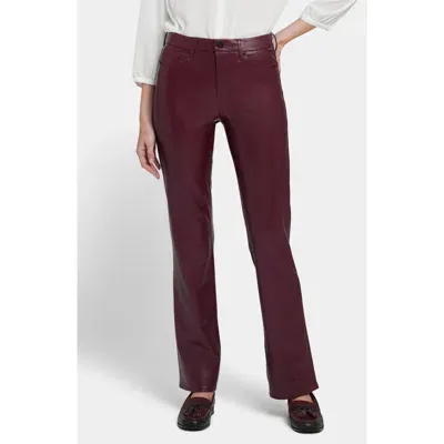 Nydj Marilyn Faux Leather Straight Leg Pants In Tavern