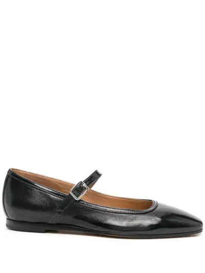 Oa Non- Fashion Leather Ballet Flats In Black