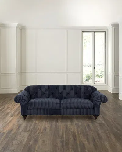 Old Hickory Tannery Ozias Tufted Sofa, 97" In Navy