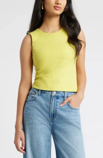 Open Edit Smooth Edit Crewneck Tank In Yellow Celery