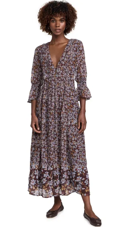 Opt O. P.t Millie Dress Coffee Border Floral