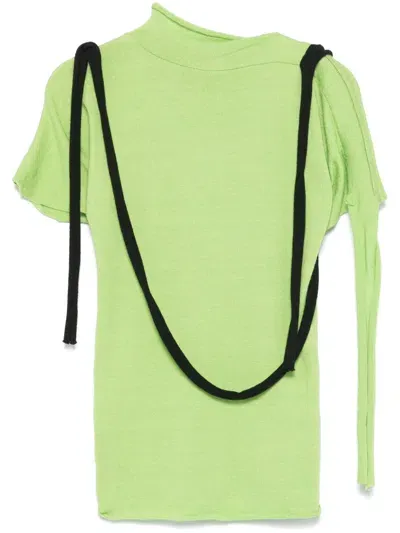 Ottolinger Strap Knit T-shirt In Green