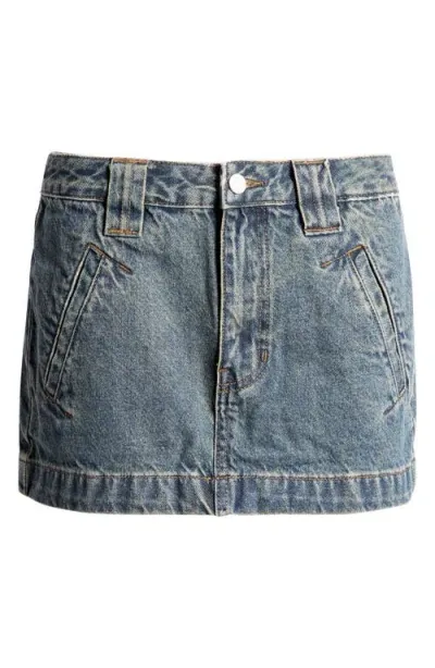 Pacsun Low Rise Micro Miniskirt In Medium Wash