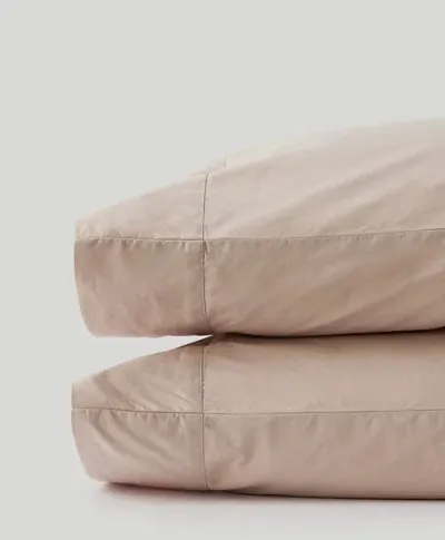 Pact Organic Cool-air Percale Pillowcase 2-pack In Oat