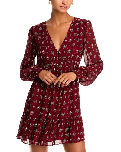 Paige Brasserie Silk Dress In Oxblood Multi