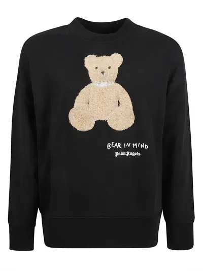 Palm Angels Bear In Mind Sweatshirt In Black/brown