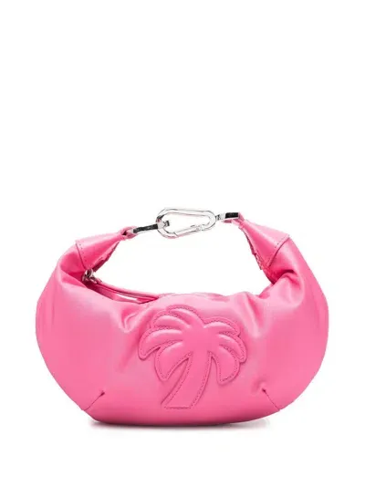 Palm Angels Mini Big Palm Logo-embossed Clutch Bag In Pink