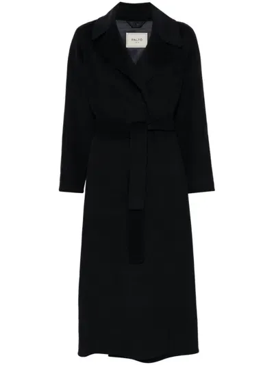 Paltò Paltó Paola Wool Belted Coat In Blue