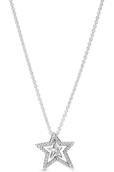 Pandora Jewels Mod. Pave Asymmetric Star Collier ***special Price*** In Metallic