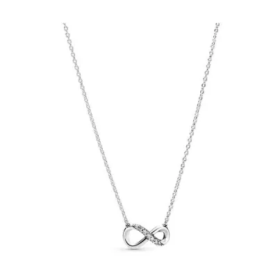 Pandora Jewels Mod. Sparkling Infinity Collier Necklace In Gray