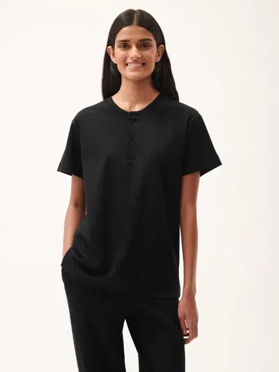 Pangaia Dna Henley T-shirt In Black