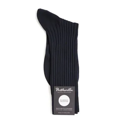 Pantherella Ribbed Danvers Socks In Navy