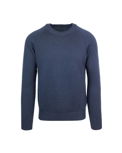 Paolo Pecora Blue Crew Neck Sweater In 6728