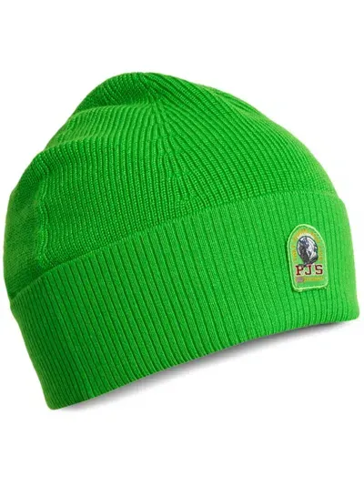 Parajumpers Logo-patch Beanie Hat In Green