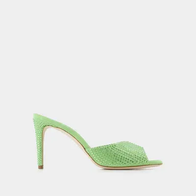 Paris Texas Holly Stiletto 85 Mules In Green