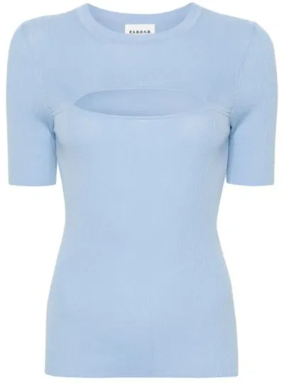 P.a.r.o.s.h Cut-out Ribbed Top In Blue