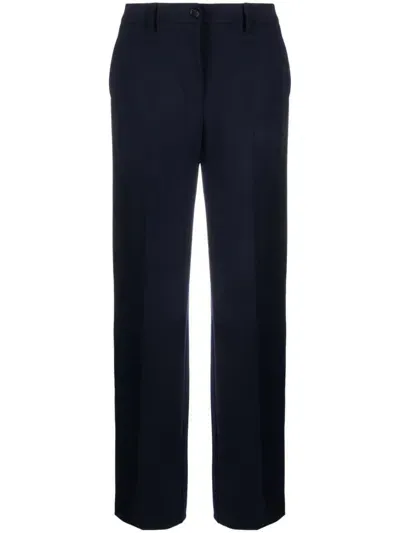 P.a.r.o.s.h Tailored Wide-leg Wool Trousers In Blue