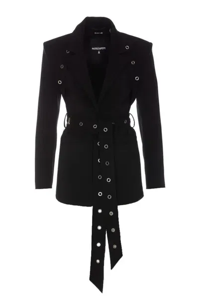 Patrizia Pepe Eyelet-detailing Blazer In Negro