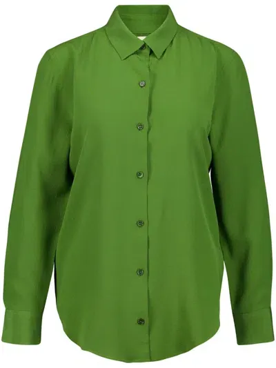 Paula Silk Crepe Shirt In Green