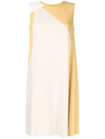 Paule Ka Envers Colour-block Shift Dress In Yellow