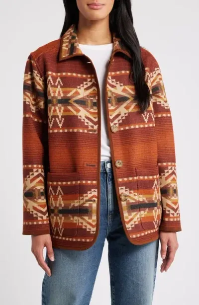 Pendleton Reversible Wool Coat In Beacon Rock Copper