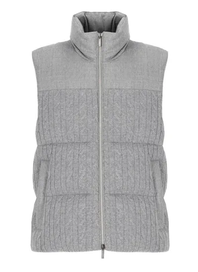 Peserico Wool Sleeveless Jacket In Grey