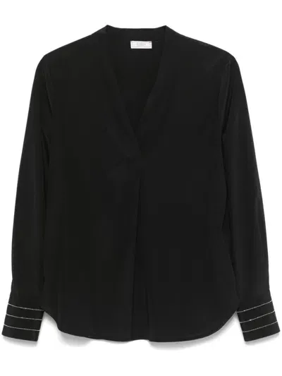 Peserico Punto Luce-detail Blouse In Black