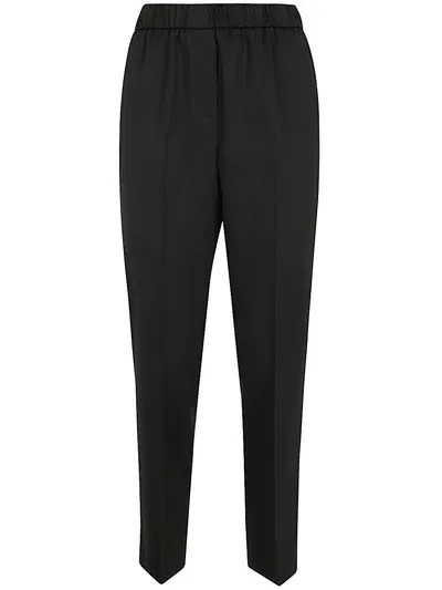 Peserico Beaded-stripes Tapered Trousers In Black