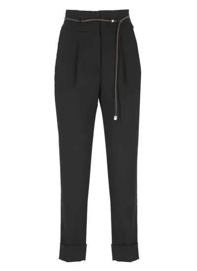 Peserico Wool Pants In Black