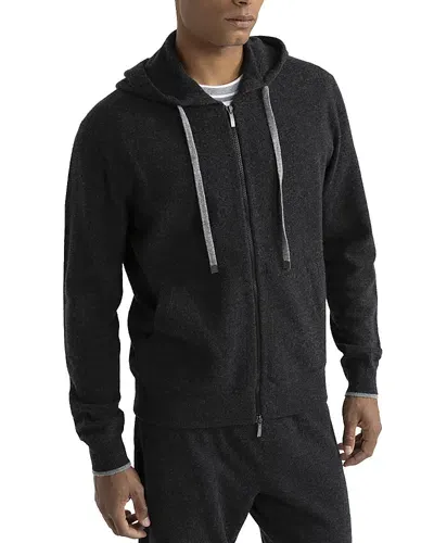 Peserico Zip Front Hoodie In Graphite