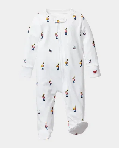 Petite Plume Babies' Boy's Toy Soldier Printed Footie In White